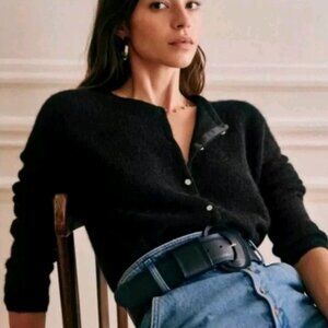 Sezane Signature Gaspard Cardigan Black Sz Small